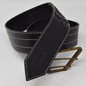 Sixty Italian Leather Belt Double Prong Buckle 34